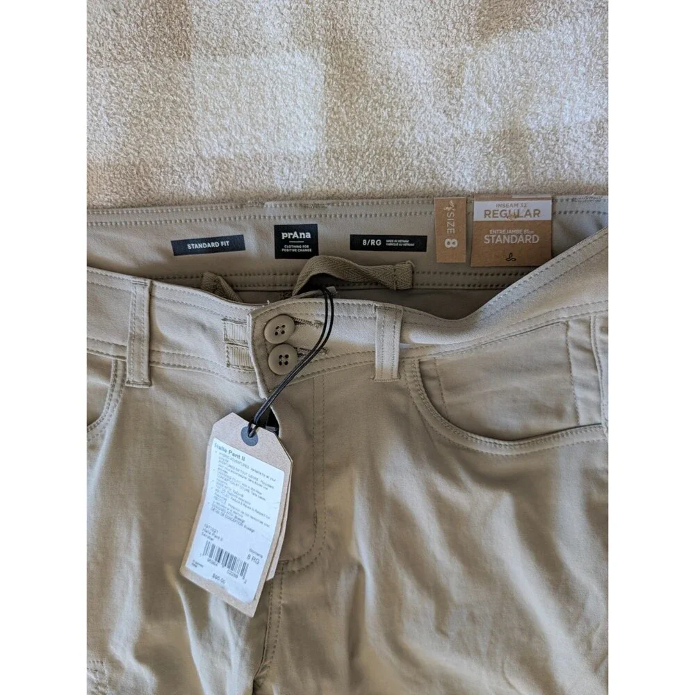 PrAna Halle Pant II Womens 8 Regular Sandbar Beige Outdoor Hiking NWT gorpcore